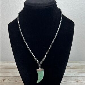 Hematite and Aventurine Pendant Necklace